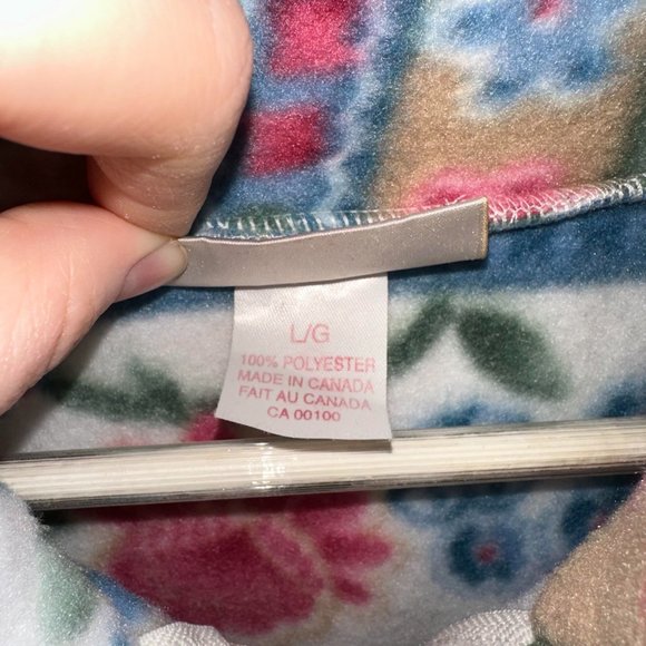 Carroll Reed Vintage Rustic Floral Fleece Zip-Up Jacket - Picture 5 of 5